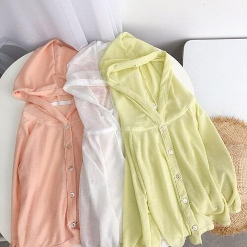 Summer Baby Girls Cardigan Coats New Arrival Toddler Kids Sun Protection Shirts Thin Soft Hooded Shirts For Girl Kids Clothing
