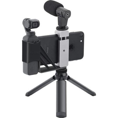 For Osmo Pocket Foldable Phone Holder Adapter Clip Selfie Mount Metal Tripod for DJI Pocket 2 Handheld Gimbal Camera Accessories