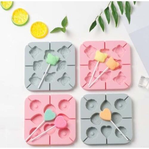 Kitchen Baking Gadget DIY Silicone Handmade Chocolate Candy Mold Cartoon Lollipop Mold