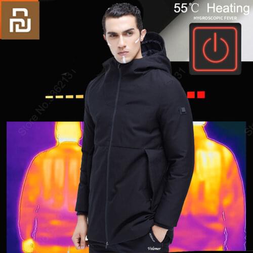 Xiaomi Supield Smart Heating Jacket USB Infrared Electric Heating Goose Down Coat Hoodied Parka Thermal Winter Couple Warm Coat