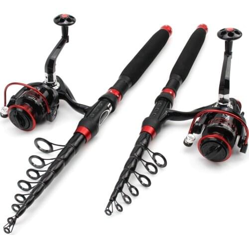 AOYA Fishing Rod and Reel Carbon Fiber 1.8-3.0m Spinning Feeder Ultralight Combo Telescopic Pole Fishing Equipment Tackle Kit