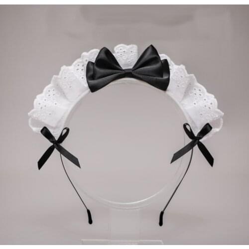 Girl cute hair accessories cosplay maid bar nightclub dress up headband two-dimensional lace bow maid hair band