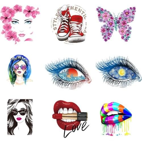 Cartoon Fashion Sticker Heat Transfer Iron On Transfers Designs For T-Shirts Stickers Heat Transfer Vinyl For Clothing Applique