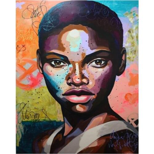 Diy Embroidery Mosaic Craft African Woman Diamond Painting Kits Bead Picture Wall Paper Rhinestones Drawing Christmas Gift New