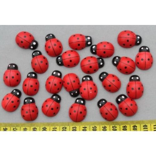 Set of 250pcs of Cute Red ladybug wood Wooden Cabochons size 18x23mm