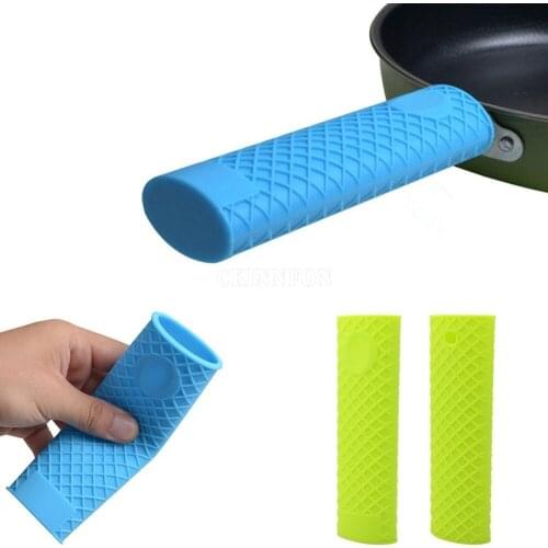 100Pcs/Lot New Arrival Utensil Insulation Cookware Part Mitts Cover Pot Handle Non-slip Handle Set Silicone Panhandle Cover