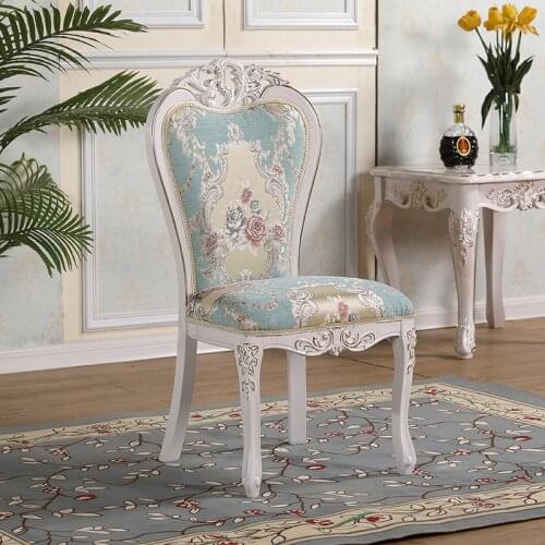 European style solid wood dining chair home backrest simple Two pieces start, one piece will not be shipped