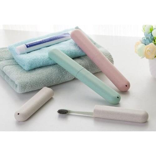 Portable toothbrush travel wash toothbrush storage box wheat straw Travelling Anti-dust Storage Boxes Accessories For Bathroom