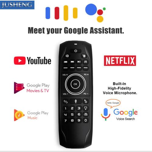 G7R PRO Backlit Gyroscope 2.4GHz Wireless Air Mouse Remote Russian English keyboard Google Voice Build-in Rechargeable Battery