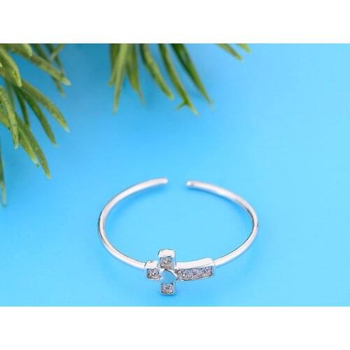 925 Sterling Silver Adjustable Cross Circle Finger Chain Ring For Women Engagement Wedding Christian Belief Wholesale Joyas 2021
