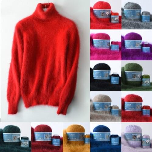 70g/Pcs High Quality Soft Mink Velvet Wool Yarn for Hand Knitting Luxury Long Plush Wool Cashmere Crochet Yarn For Fall Winter