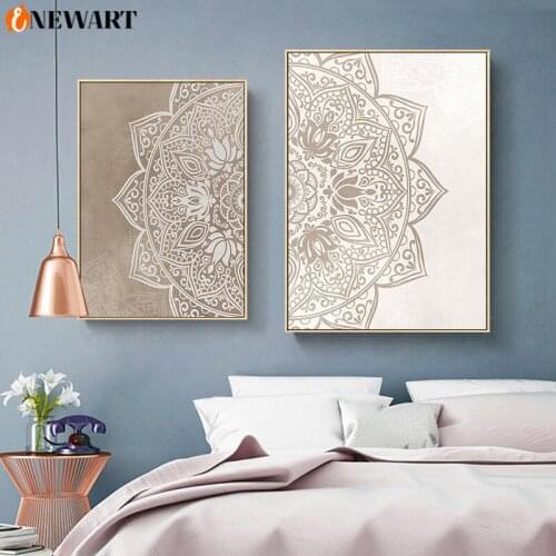 Modern Nordic Wall Art Poster Print Geometric Flowers Canvas Painting Scandinavian Decorative Picture Living Room Corridor Decor