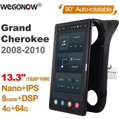 Tesla style 13.3" DSP PX6 Android 10.0 Car DVD Player For Jeep Compass 1 MK Grand Cherokee 2009-2015 Navigation GPS Stereo Radio