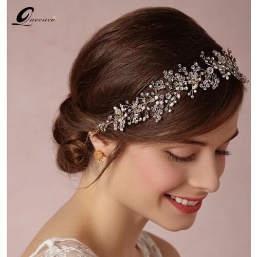 / Tiara Bridal Headband Woman Hair Ornaments Headdress Wholesale Pearl Jewelry Wedding Crown Hair Accessories