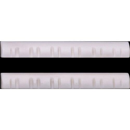 Tooyful 2 Pieces Guitar Replacement Slotted Saddle String Lock Nut for 12-String Guitar Accessory White