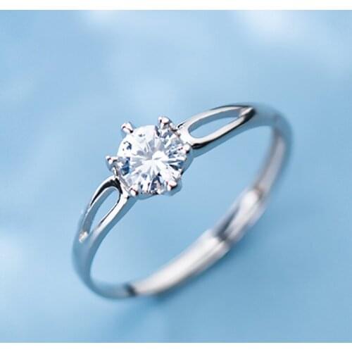 Trustdavis Genuine Fashion 925 Sterling Silver Sweet Dazzling CZ Opening Ring For Women Wedding Fine S925 Ring Jewelry DA1279
