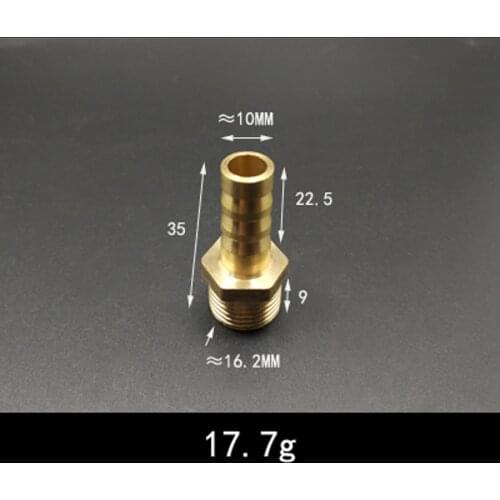Thicken DN10 3/8" BSP Male x 10mm Hose Barb Tail Brass Coupling Joint Pipe Fitting Water Gas