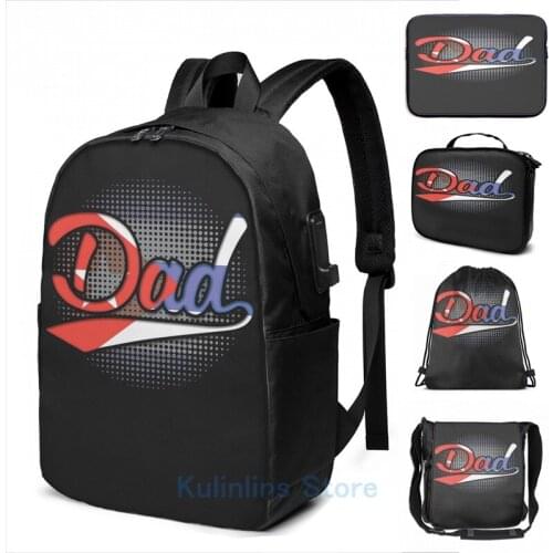 Funny Graphic print Cuban Dad Gift For Proud Father From Cuba USB Charge Backpack men School bags Women bag Travel laptop bag