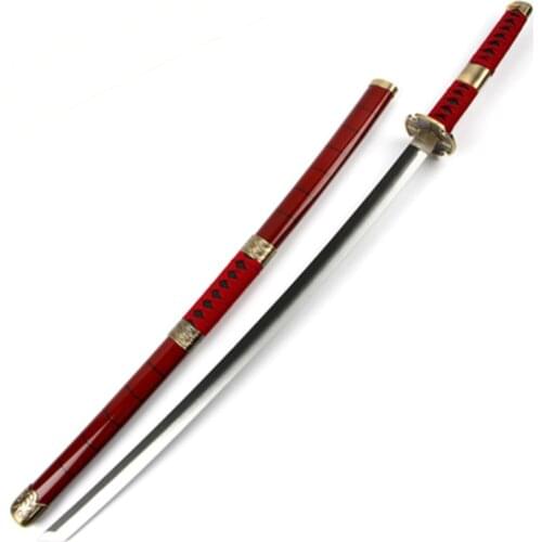 Cosplay One Piece Roronoa Zoro Three-knife Ghost Cut Ver Sandai Kitetsu Katana Role Playing Sauron Weapon Sword 100cm Wood Prop