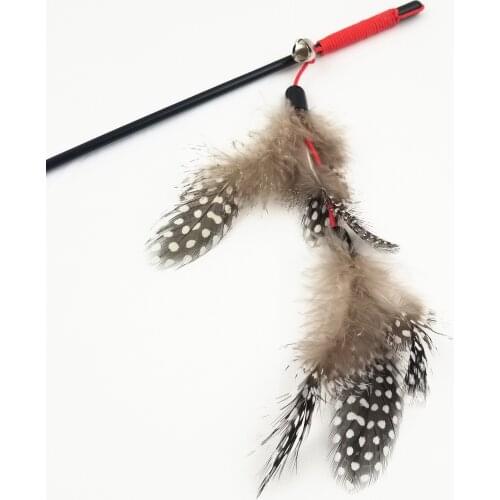 1pc Funny Feather Kitten Cat Toy Feather Teaser Bell Bead Play Pet Wand Teasing for Cat Sticks Interactive