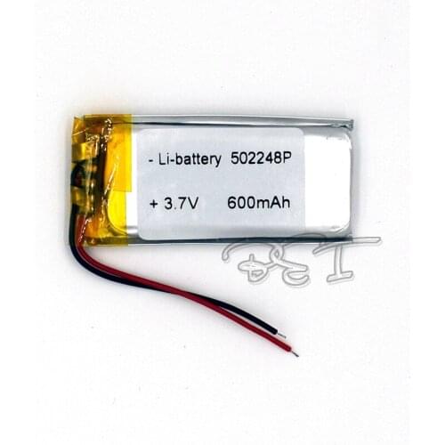 10pcs 3.7V 600 mAh Li-Polymer Rechargeable Battery 502248 Li Po ion for GPS Bluetooth MP3 MP4 MP5 Watch 052248
