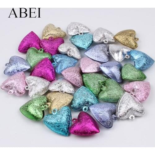 25mm 20pcs Heart Shape Bells For Wedding Party Home Decoration Jewelry Finding Embellishment DIY Bell Crafts