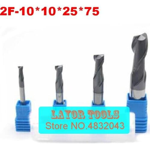 2F-10*10*25*75,HRC50,Spiral Bit Milling Tools Carbide CNC flat End mills Router bits , the lathe tool,boring bar,cnc,machine