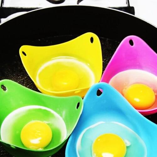 Zeegle Bowl Shape Egg Moulds Silicone Egg Poacher Poaching Pods Pan Mould Pancake Rings Fried Egg Mold Cooking Tools 4pcs