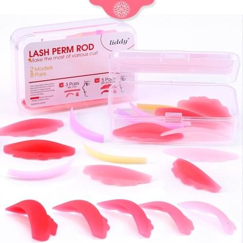 8 Pairs Eyelash Perming Pad Silicone Eyelashes Curler Rods Lashes Lift Shield Tool Makeup Tool with Box