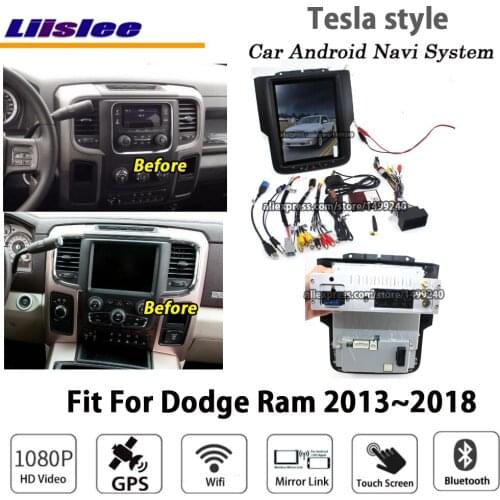 Car Tesla Multimedia Player For Dodge Ram 1500 2500 3500 2012-2020 Android radio touch screen GPS Navi Map Navigation System