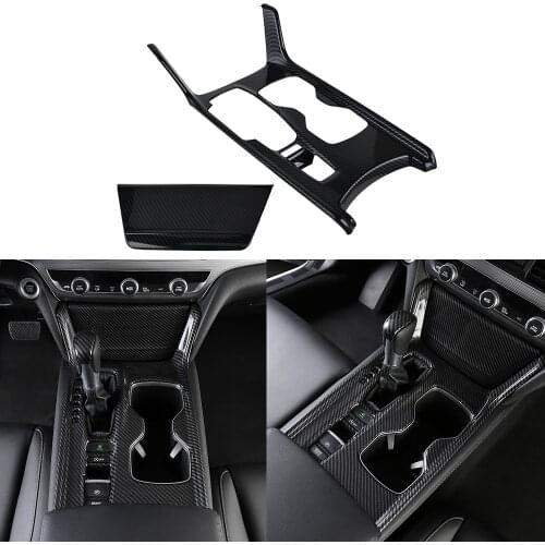 Car Styling For Honda Accord 2017 2018 10th Hybrid Carbon Fiber Style Inner Gear Shift Box Panel Holder Cover Inner Accessories