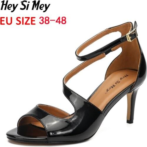 Sandals Sexy Summer high heel shoes Fashion Buckle Strap Pumps Casual shoes woman Super EU size 38-48 sandalettes femme 2019