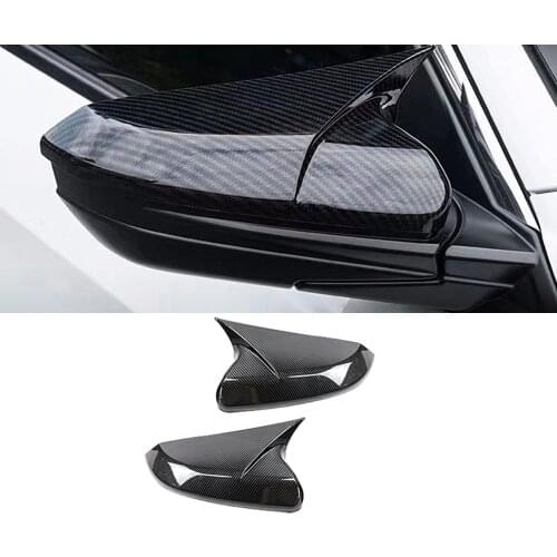 FOR Honda Civic 10th 2016 2017 2018 ABS Carbon Print ABS Black Car Body SIDE DOOR REARVIEW MIRROR COVER STICKER TRIM Car-styling