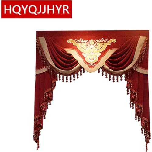 European luxury custom Valance for high-end design on the top of the curtain 24 style custom valance for living room bedroom
