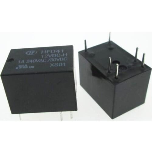 HOT NEW 12V relay HFD41-12VDC-H HFD41 12VDC-H HFD41-12VDC HFD4112VDCH 12VDC DC12V 12V 1A 240VAC 6PIN