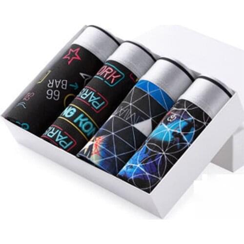 Hot Underwear Men Cotton Boxing Underpants Male Panties Breathbale Shorts U Convex Pouch Plus Size L-3XL