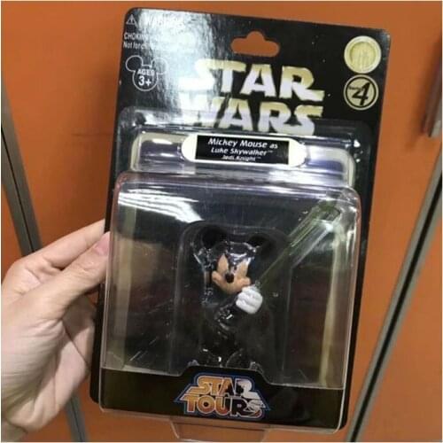 Star Wars Mickey Luke Skywalker Dolls PVC Action Figures Model Toy Shaking Head Cartoon Ornaments Skywalker Figurine for Fans