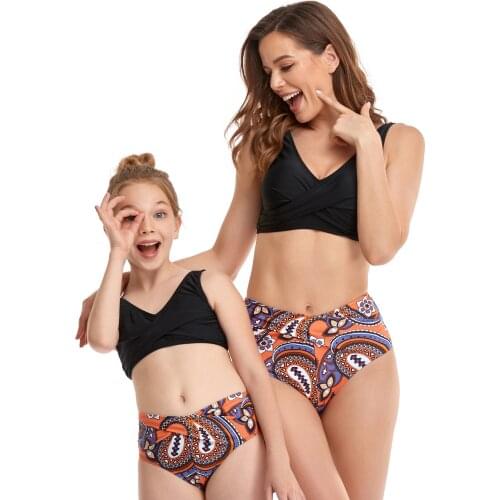 Swimwear Women Bikini Two Pieces Swimsuits Beach Wear Girls Children High Waist Push Up Holiday Swimming Suits J2103