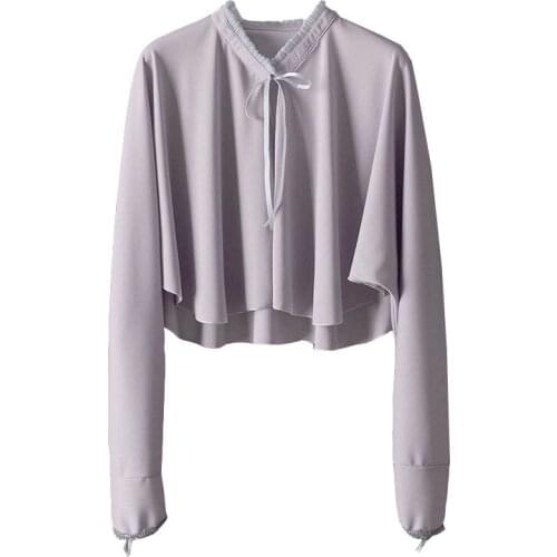 White Lace Stand-up Collar Summer Poncho Blue Lace Up Cape Dress Seaside Tourism Capes Femme Original Design Shawl Cardigan New