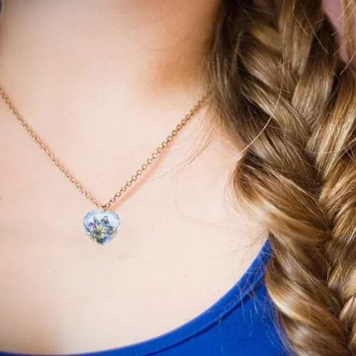 Fashion Cute Butterfly Crystal Pendant Necklace For Women Heart-shaped Chain Statement Necklace Jewelry Accessories Gifts #LR4