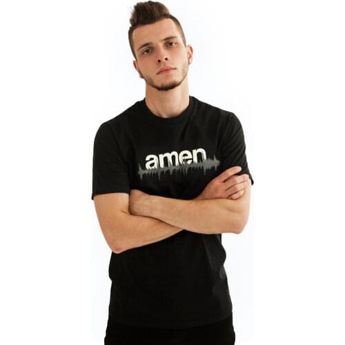 MenS T-Shirts Summer Style Fashion Men Hot Sale DJ T Shirt - Amen WAV file 808 Drum and Bass & n Synth Music Producer Dubstep
