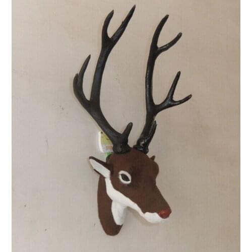 New simulation deer head model polyethylene&furs brown sika deer head wall pandent doll 25x26x43cm 0536