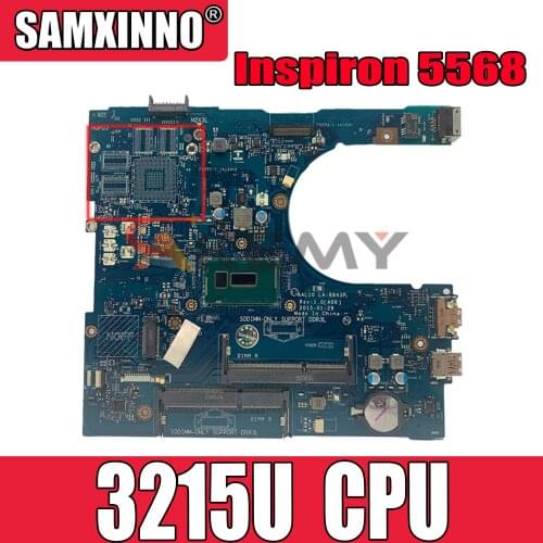 Original Laptop motherboard For DELL Inspiron 5568 Core Celeron 3215U Mainboard CN-08253X 08253X LA-B843P SR243 DDR3