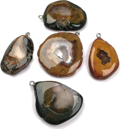 Natural Stone Agates Pendant irregular shape Exquisite Pendants charms for Jewelry making DIY Necklaces Accessories size 35x45mm