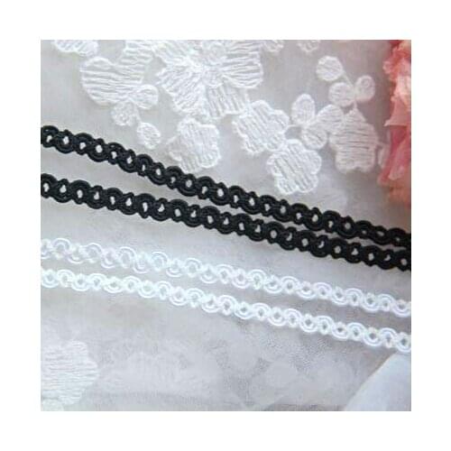 1yard/lot Width:0.5cm Black and white centipede belt Skirt belt Lace Clothing Sewing Accessories (ss-2055)