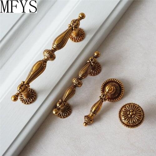 2.5" 3.75" Dresser Pulls Knob Drawer Pull Handles Drop Ring Gold Brass Kitchen Cabinet Handles Knob Vintage Furniture Hardware