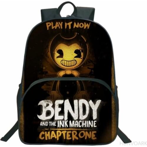 16 Inch Bendy Backpacks For Children School Bags Cartoon 3D Bendy Book Backpack Daily School Bag Anime Bag Gifts