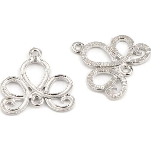 DoreenBeads Zinc Based Alloy Connectors Vine Leaves Silver Color Handmade DIY Making Party Necklace Bracelets Jewelry,50-100PCs