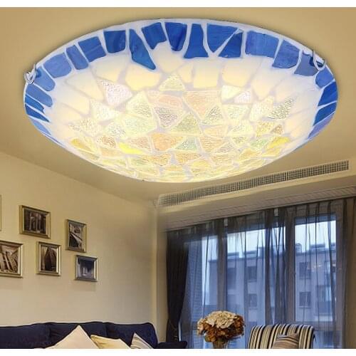 Mediterranean suction dome light circular modern LED bedroom lamp garden style living room dining room lighting Tiffany