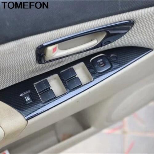 TOMEFON For Mazda 3 Axela 2003-2008 Car Styling Carbon Decal Car Door Window Lift Button Switch Panel Cover Trim Sticker